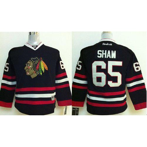 Chicago Blackhawks #65 Andrew Shaw Black Stitched Youth Jersey Youth