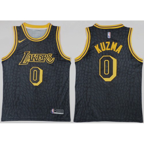 Los Angeles Lakers #0 Kyle Kuzma Black Swingman City Edition Jersey Mens