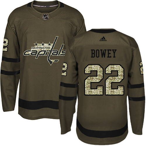 Adidas Washington Capitals #22 Madison Bowey Green Salute to Service Stitched Jersey Men's