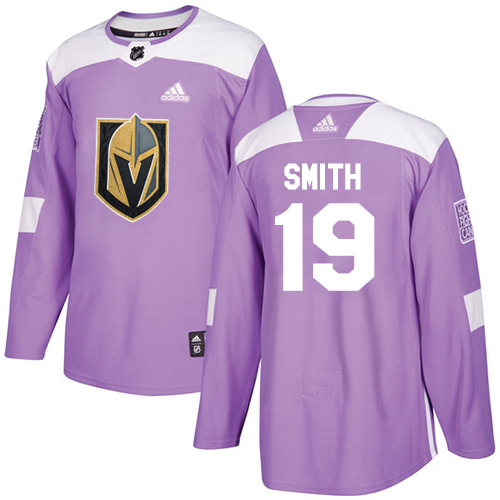 Adidas Golden Vegas Golden Knights #19 Reilly Smith Purple Authentic Fights Cancer Stitched Jersey Men's