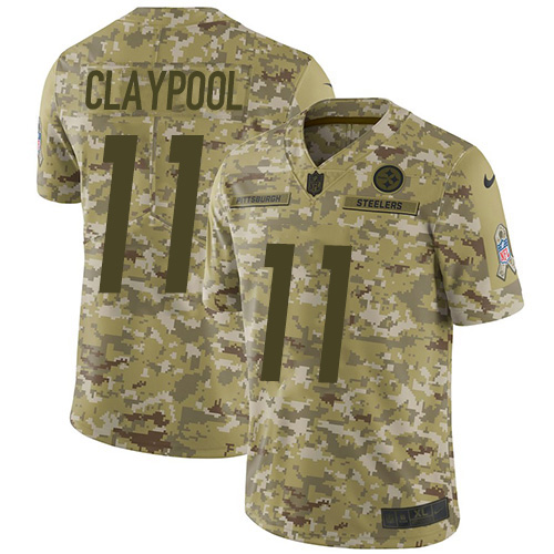 Pittsburgh Steelers #11 Chase Claypool Camo Youth Stitched Limited 2018 Salute To Service Jersey Youth