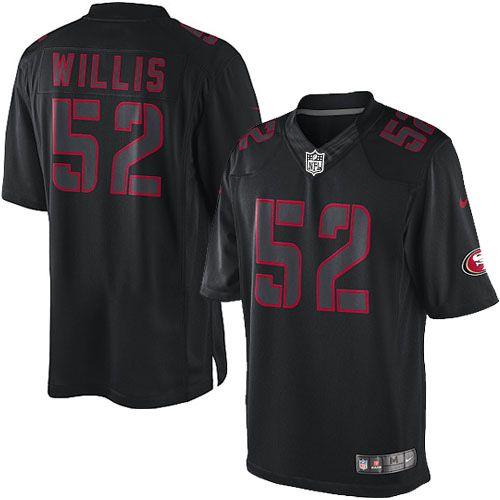 San Francisco 49ers #52 Patrick Willis Black Men's Stitched Impact Limited Jersey Men's