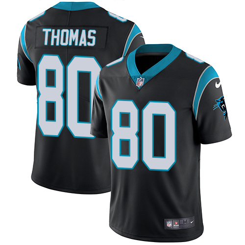 Carolina Panthers #80 Ian Thomas Black Team Color Men's Stitched Vapor Untouchable Limited Jersey Men's