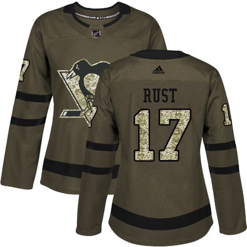 Adidas Pittsburgh Penguins #17 Bryan Rust Green Salute to Service Women's Stitched Jersey Womens