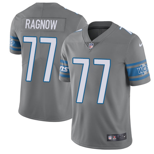 Detroit Lions #77 Frank Ragnow Gray Men's Stitched Limited Rush Jersey Men's