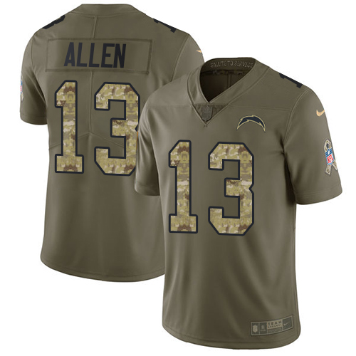 Chargers #13 Keenan Allen Olive/Camo Men's Stitched Limited 2017 Salute To Service Jersey