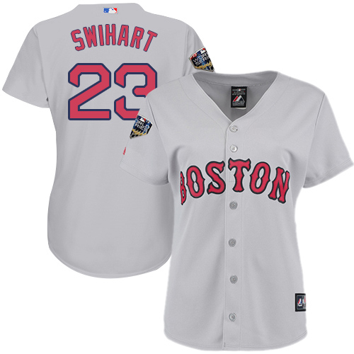 Boston Red Sox #23 Blake Swihart Grey Road 2018 World Series Women's Stitched Jersey Womens