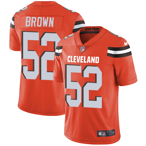 Cleveland Browns #52 Preston Brown Orange Alternate Men's Stitched Vapor Untouchable Limited Jersey Men's