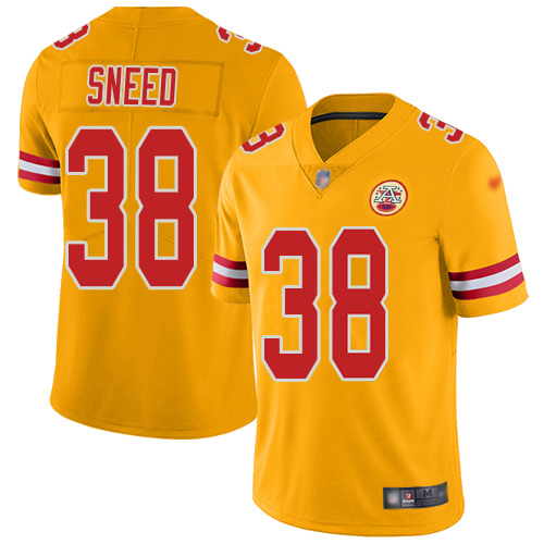 Chiefs #38 L'Jarius Sneed Gold Youth Stitched Limited Inverted Legend Jersey