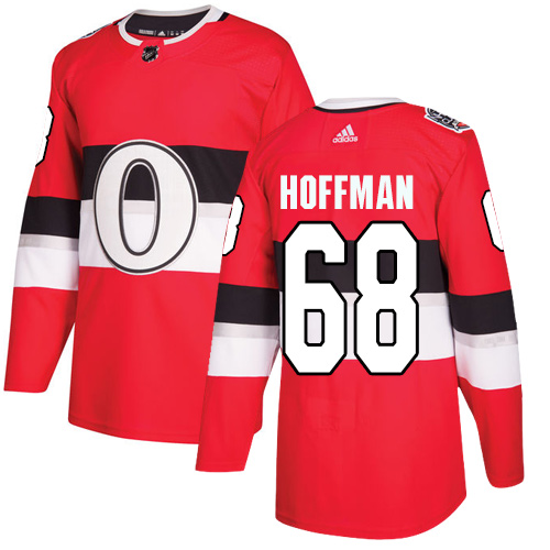 Adidas Ottawa Senators #68 Mike Hoffman Red Authentic 2017 100 Classic Stitched Youth Jersey Youth