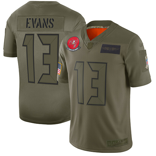 Buccaneers #13 Mike Evans Camo Youth Stitched Limited 2019 Salute To Service Jersey