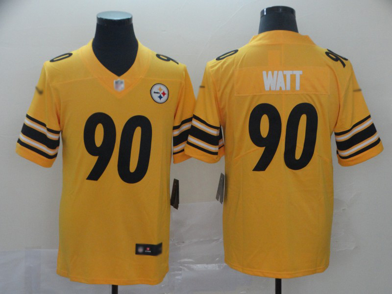 Steelers #90 T. J. Watt Gold Men's Stitched Limited Inverted Legend Jersey
