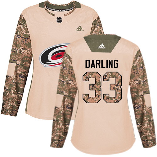 Adidas Carolina Hurricanes #33 Scott Darling Camo Authentic 2017 Veterans Day Women's Stitched Jersey Womens