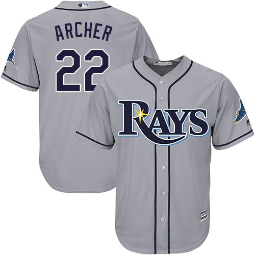 Tampa Bay Rays #22 Chris Archer Grey Cool Base Stitched Youth Jersey Youth
