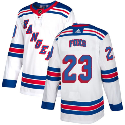 Adidas New York Rangers #23 Adam Foxs White Road Authentic Stitched Jersey Men's