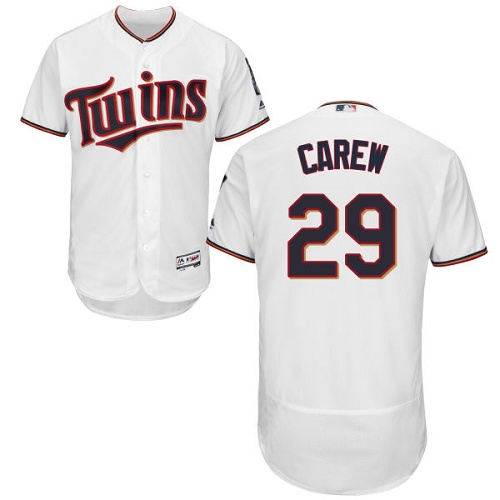 Minnesota Twins #29 Rod Carew White Flexbase Authentic Collection Stitched Jersey Men's