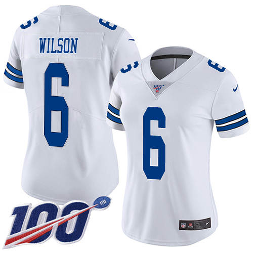 Cowboys #6 Donovan Wilson White Women's Stitched 100th Season Vapor Untouchable Limited Jersey