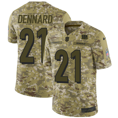 Cincinnati Bengals #21 Darqueze Dennard Camo Men's Stitched Limited 2018 Salute To Service Jersey Men's