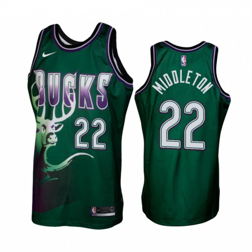 Milwaukee Bucks #22 Khris Middleton Green Mens Hardwood Classic Jersey Mens