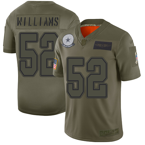 Dallas Cowboys #52 Connor Williams Camo Men's Stitched Limited 2019 Salute To Service Jersey Men's