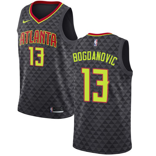 Atlanta Hawks #13 Bogdan Bogdanovic Black Swingman Icon Edition Jersey Mens