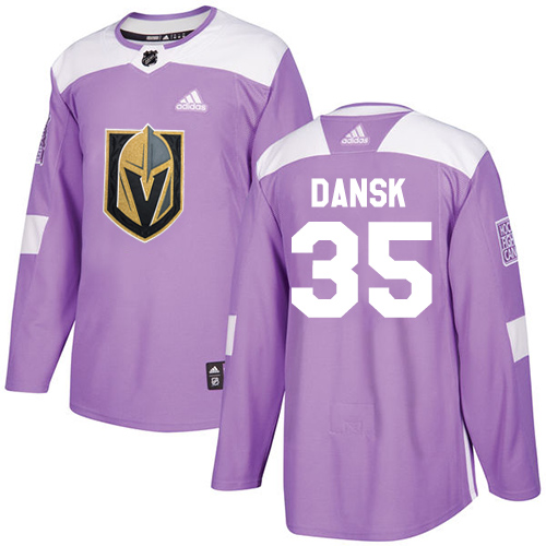 Adidas Golden Vegas Golden Knights #35 Oscar Dansk Purple Authentic Fights Cancer Stitched Youth Jersey Youth
