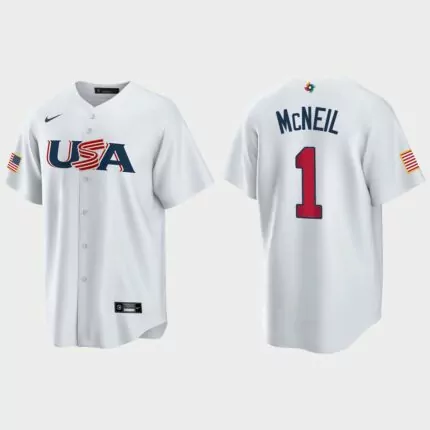 Jeff McNeil New York Mets 2023 World Baseball Classic USA Replica Jersey – White