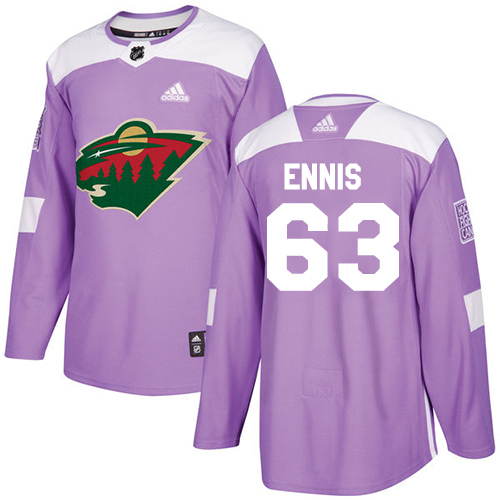 Adidas Minnesota Wild #63 Tyler Ennis Purple Authentic Fights Cancer Stitched Jersey Men's