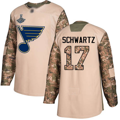 Adidas St. Louis Blues #17 Jaden Schwartz Camo Authentic 2017 Veterans Day Stanley Cup Champions Stitched Jersey Men's
