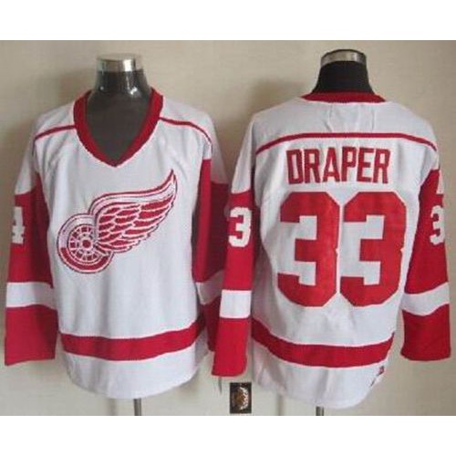 Detroit Red Wings #33 Kris Draper White CCM Throwback Stitched Jersey Men's