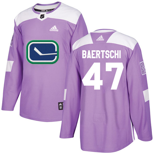 Adidas Vancouver Canucks #47 Sven Baertschi Purple Authentic Fights Cancer Stitched Jersey Men's