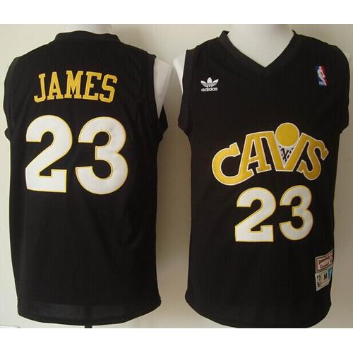 Cleveland Cavaliers #23 LeBron James Black CAVS Throwback Stitched Jersey Mens