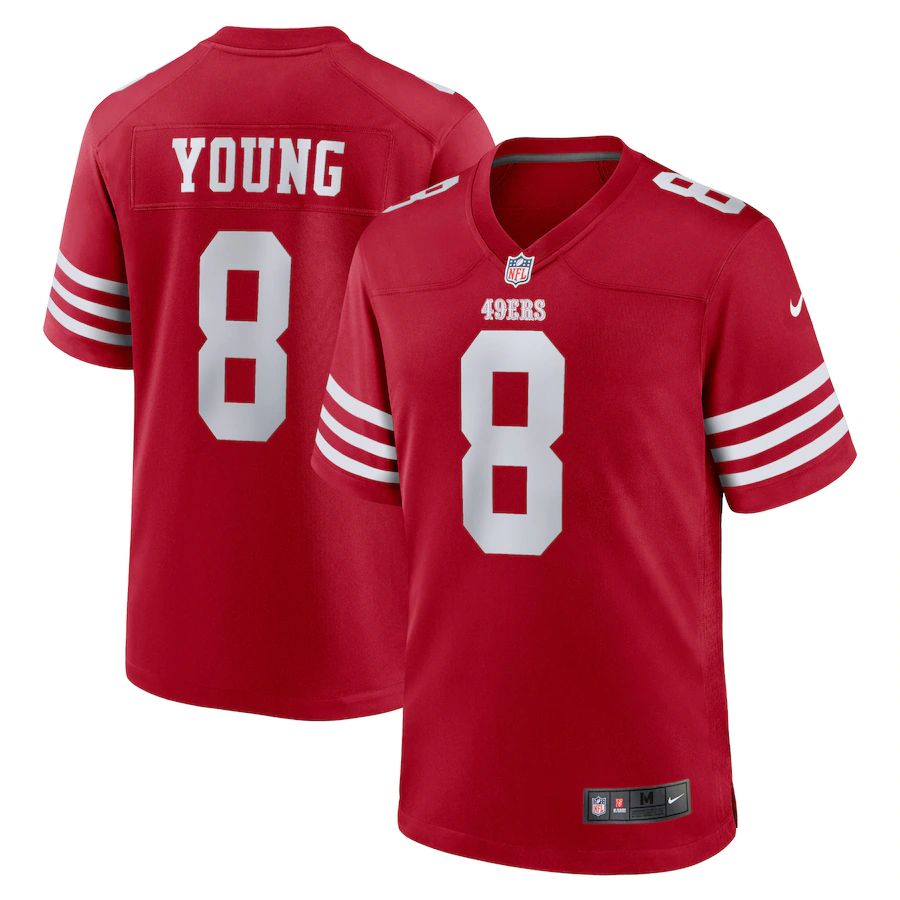 San Francisco 49ers #8 Steve Young Men's 2022 Player Game Jersey - Scarlet