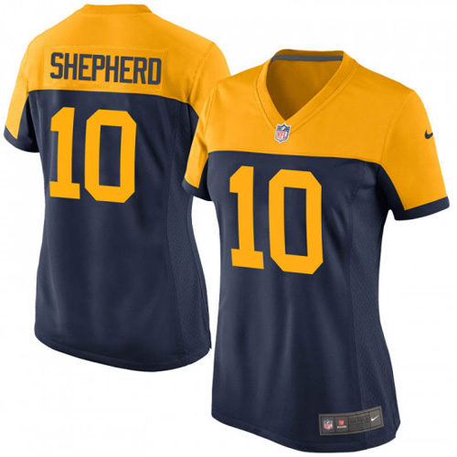 Green Bay Packers #10 Darrius Shepherd Navy Blue Alternate Women's Stitched Vapor Untouchable Limited Jersey Womens