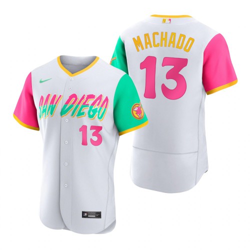 San Diego San Diego Padres #13 Manny Machado 2022 City Connect Men's Authentic Jersey - White Men's