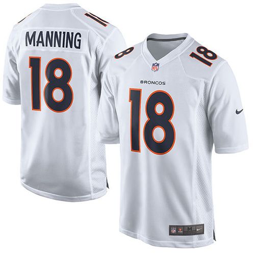 Broncos #18 Peyton Manning White Men's Stitched Game Event Jersey
