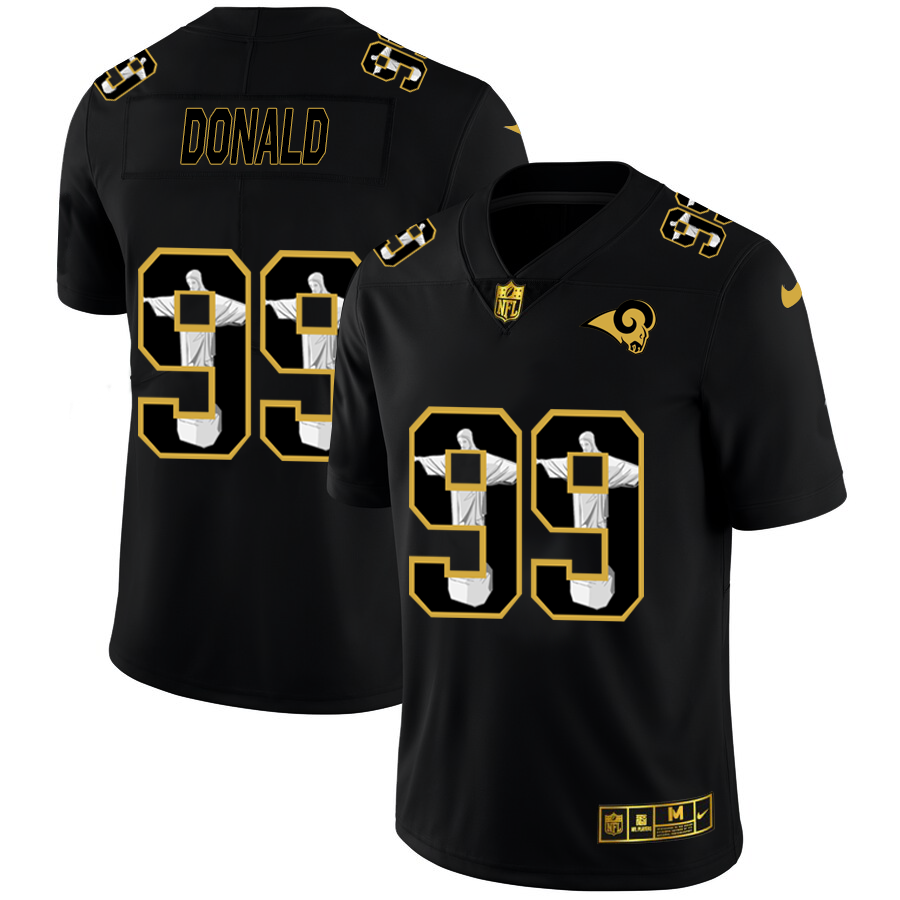 Los Angeles Rams #99 Aaron Donald Men's Carbon Black Vapor Cristo Redentor Limited Jersey