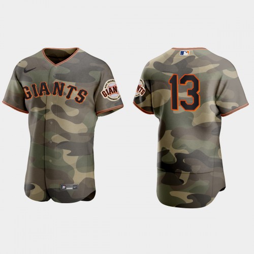 San Francisco San Francisco Giants #13 Austin Slater Men's 2021 Armed Forces Day Authentic Jersey -Camo Men's