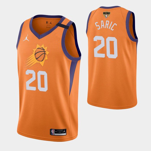 Phoenix Phoenix Suns #20 Dario Saric Mens 2021 Finals Bound Statement Edition Jersey Orange Mens