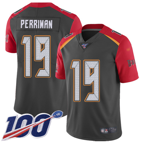 Tampa Bay Buccaneers #19 Breshad Perriman Gray Youth Stitched Limited Inverted Legend 100th Season Jersey Youth