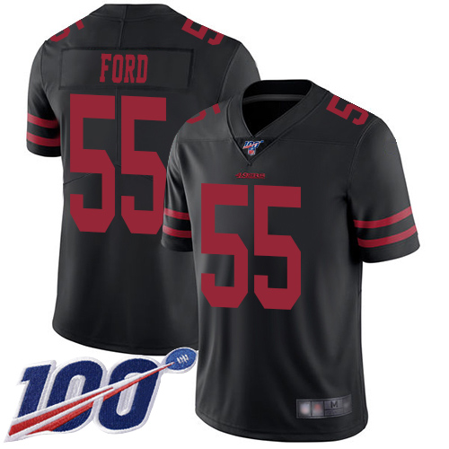 San Francisco 49ers #55 Dee Ford Black Alternate Men's Stitched 100th Season Vapor Limited Jersey Men's