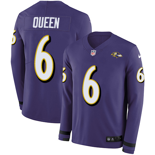 Ravens #6 Patrick Queen Purple Team Color Youth Stitched Limited Therma Long Sleeve Jersey