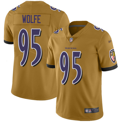 Baltimore Ravens #95 Derek Wolfe Gold Youth Stitched Limited Inverted Legend Jersey Youth