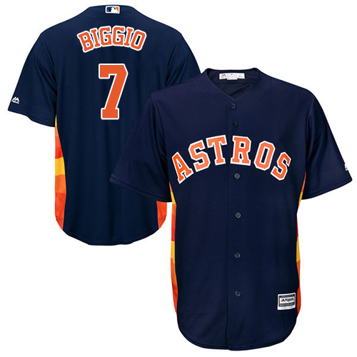 Houston Astros #7 Craig Biggio Navy Blue Cool Base Stitched Youth Jersey Youth
