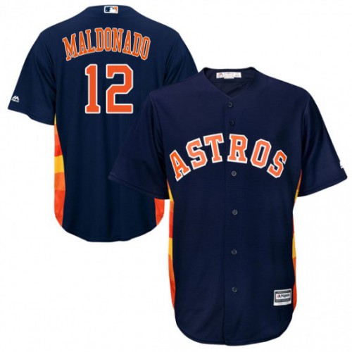 Houston Astros #12 Martin Maldonado Navy Blue New Cool Base Stitched Jersey Men's