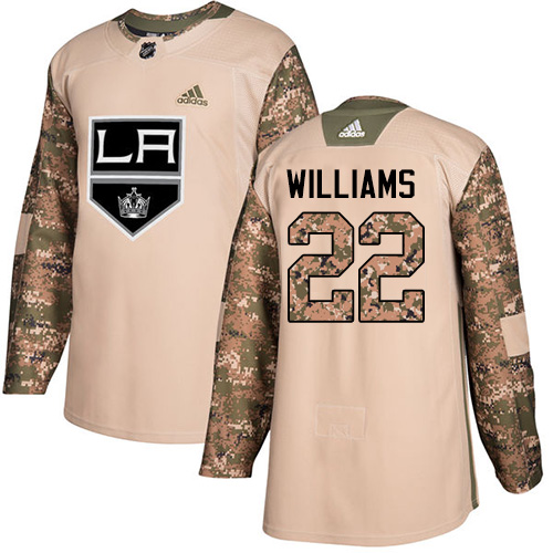 Adidas Los Angeles Kings #22 Tiger Williams Camo Authentic 2017 Veterans Day Stitched Jersey Men's
