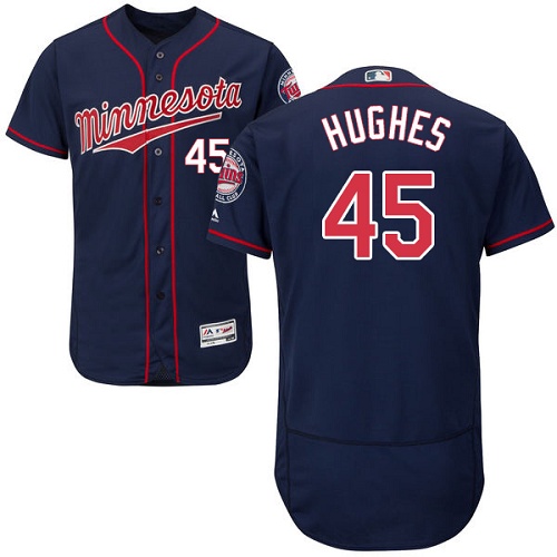 Minnesota Twins #45 Phil Hughes Navy Blue Flexbase Authentic Collection Stitched Jersey Men's