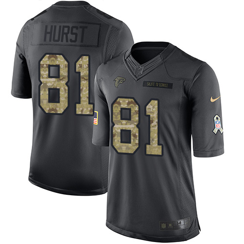 Atlanta Falcons #81 Hayden Hurst Black Youth Stitched Limited 2016 Salute to Service Jersey Youth