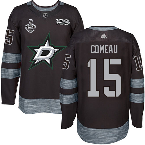 Adidas Dallas Stars #15 Blake Comeau Black 1917-2017 100th Anniversary 2020 Stanley Cup Final Stitched Jersey Men's