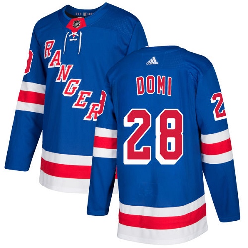Adidas New York Rangers #28 Tie Domi Royal Blue Home Authentic Stitched Jersey Men's